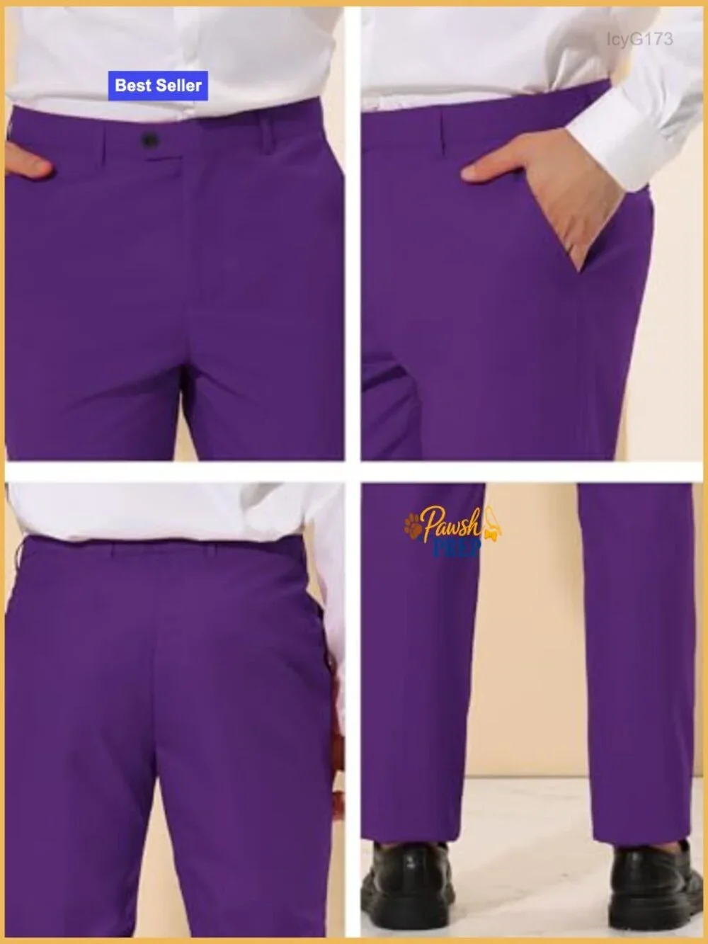 Slim Fit Flat Front Chino Dress Pants Business Wedding